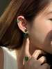 seree Orbit Duo Double Ended Jade Stone Stud Earrings - Green - Thumbnail 6