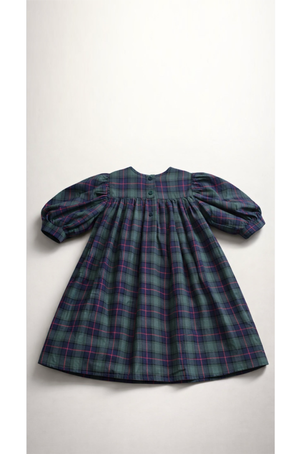 Piper&Cloth Rosemoor Dress - Green Tartan