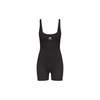 MARINE SERRE Moon Logo Ribbed Jersey Short Catsuit Bodysuit - Black - Thumbnail 1