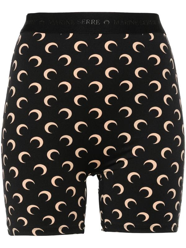 MARINE SERRE Moon Printed Jersey Biker Shorts - Tan MARINE SERRE Moon Printed Jersey Biker Shorts - Tan