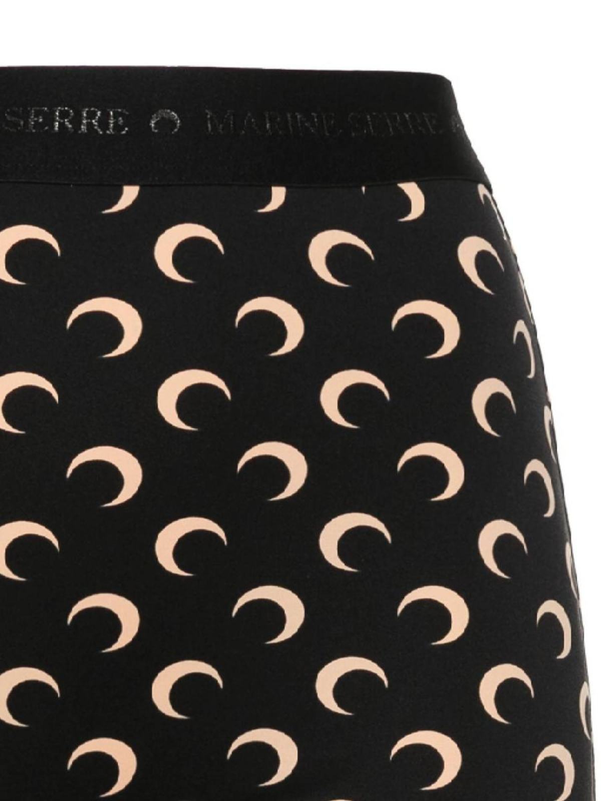 MARINE SERRE Moon Printed Jersey Biker Shorts - Tan - Image 2 of 2