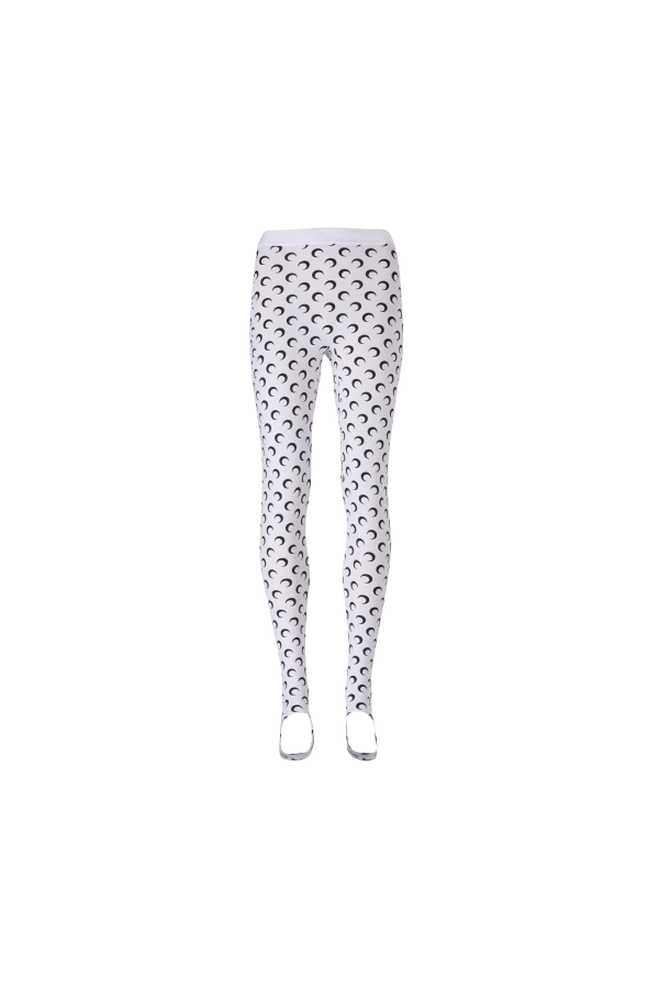 MARINE SERRE Recycled Moon Jersey Stirrup Leggings - Optical White