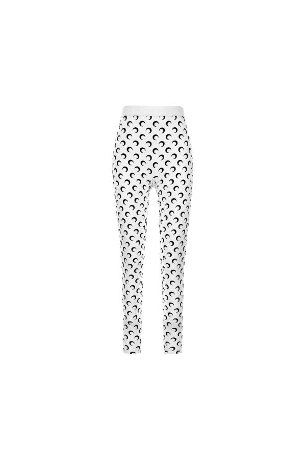 MARINE SERRE Recycled Moon Jersey Stirrup Leggings - Optical White