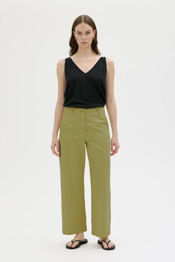 Maska Laila Recycled Cotton Trousers - Anis Green