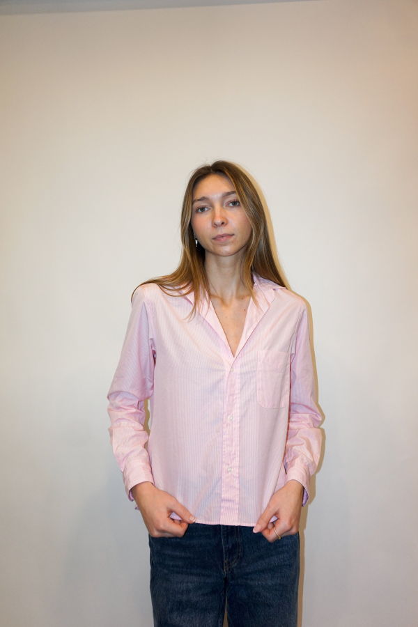 Frank & Eileen Silvio Untuckable Button-Up Shirt - Pink Stripe