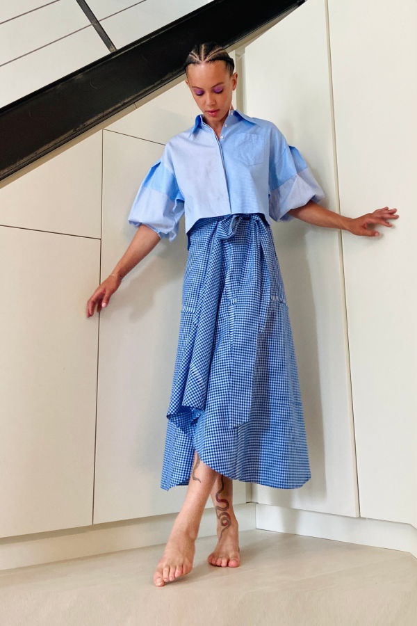 Yesaet Rakeb jacquard Shirt - Blue jacquard combo