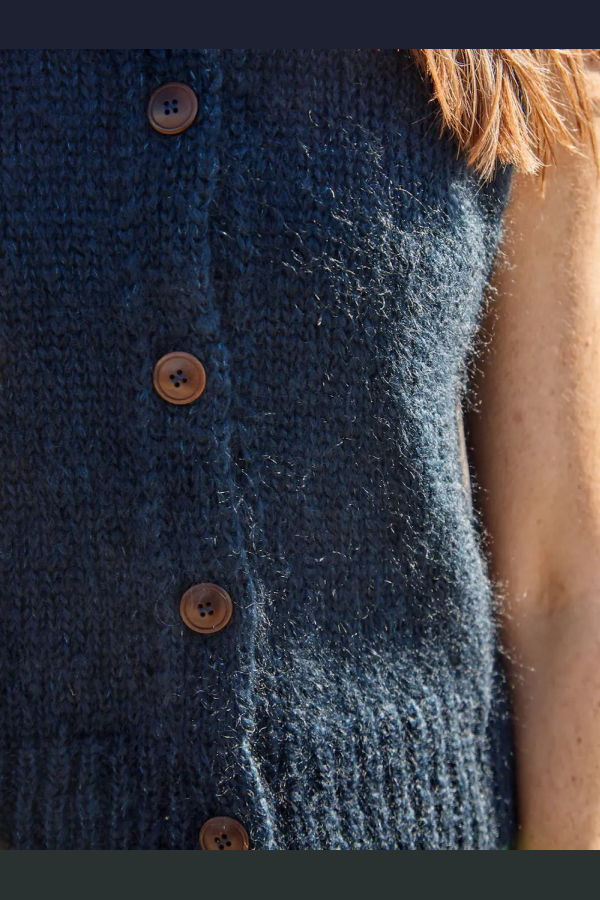 L'ENVERS FRIDA Mohair/Silk Sleeveless Cardigan