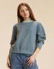 Cynthia Rowley Metallic Knit Crewneck Sweater - Blue - Thumbnail 2