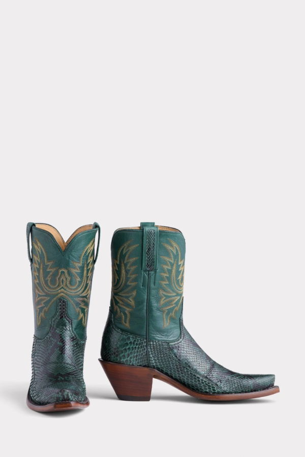 Lucchese Dale Exotic Bootie - Forest Green