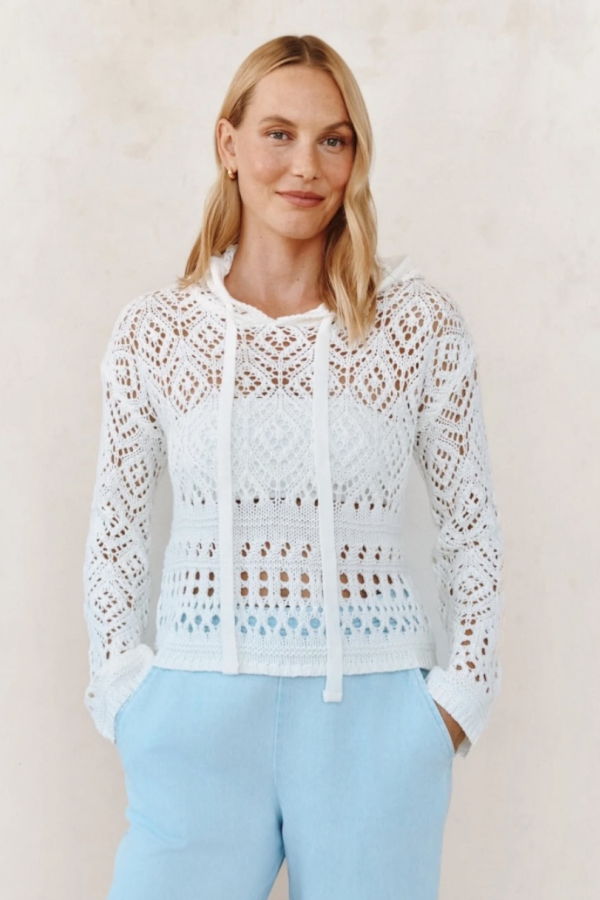 Bella Dahl Crochet Hoodie