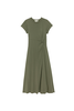 Frida Twist Midi Dress in Olive - Thumbnail 1