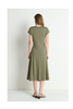 Frida Twist Midi Dress in Olive - Thumbnail 3