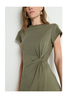 Frida Twist Midi Dress in Olive - Thumbnail 4