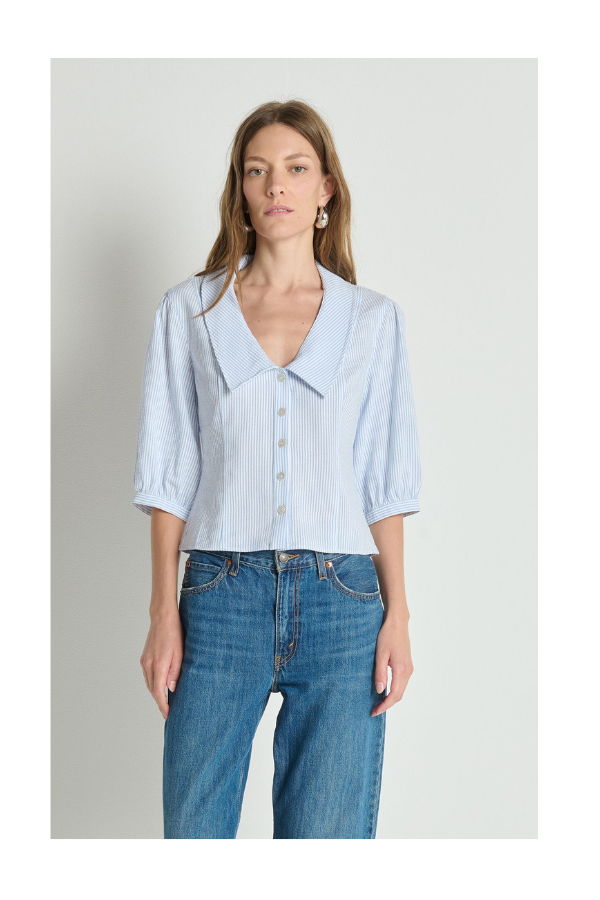 Nation Veronique Blouse in Mini Stripe