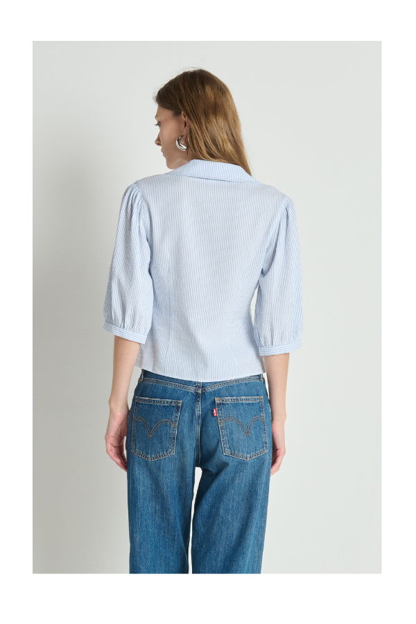 Nation Veronique Blouse in Mini Stripe