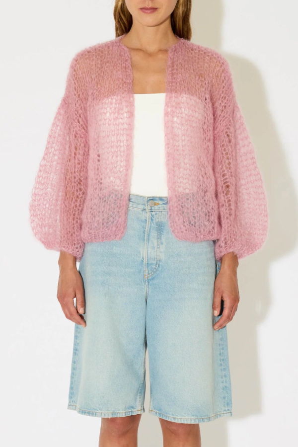 Maiami Mohair Rose Bomber Cardigan - English Rose