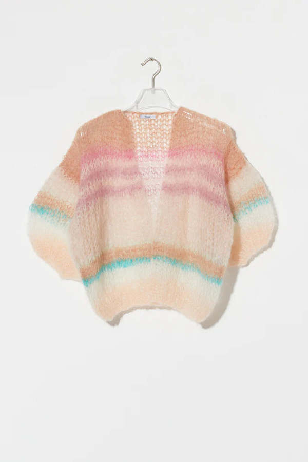 Maiami SS Pastel Stripes Mohair Cardigan - Pastel Stripes