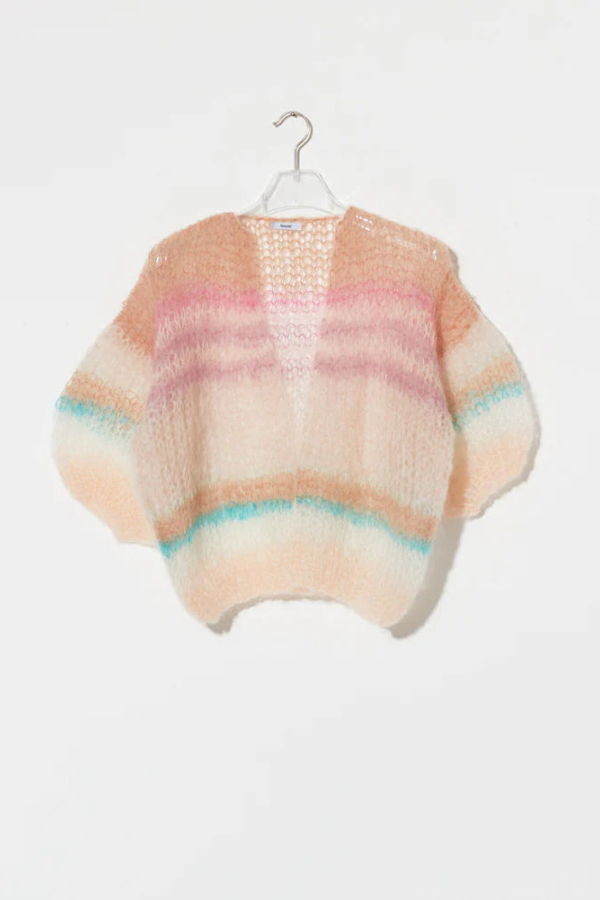 Maiami SS Pastel Stripes Mohair Cardigan - Pastel Stripes