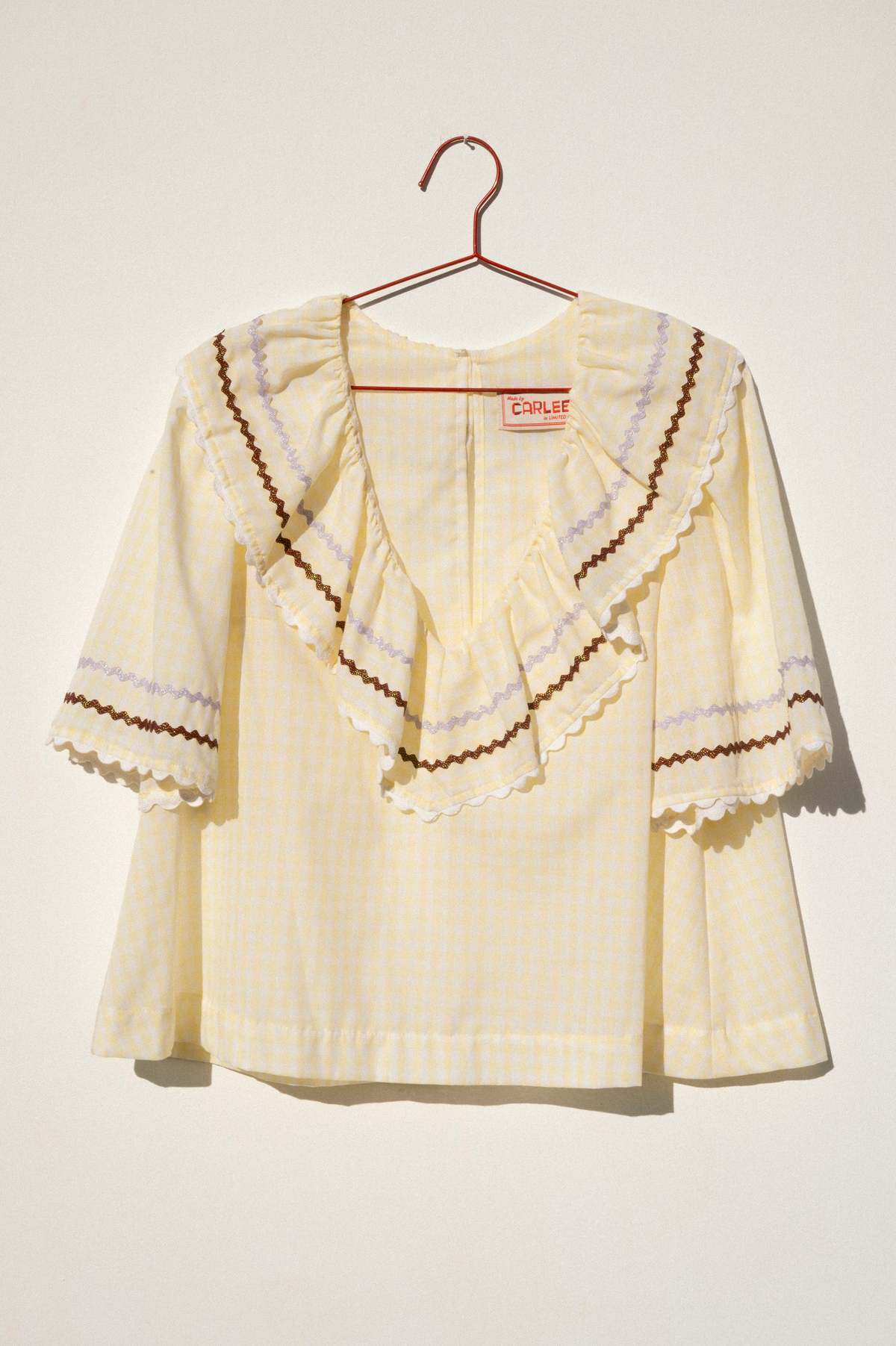 Carleen Ruffle Blouse - Butter Gingham - Image 2 of 9