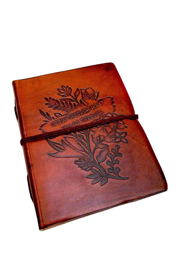 Soothi Grow Through What You Go Through Leather Journal