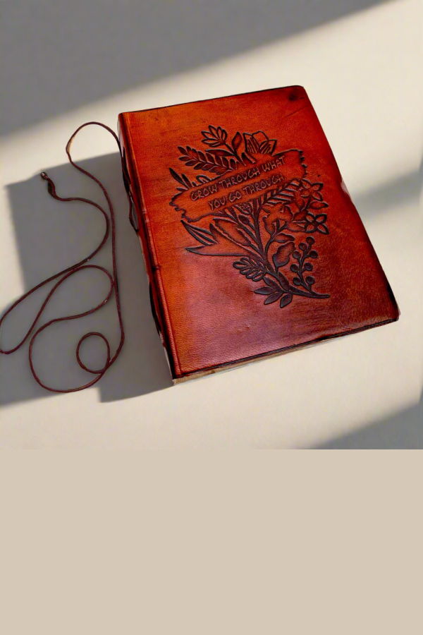 Soothi Grow Through What You Go Through Leather Journal