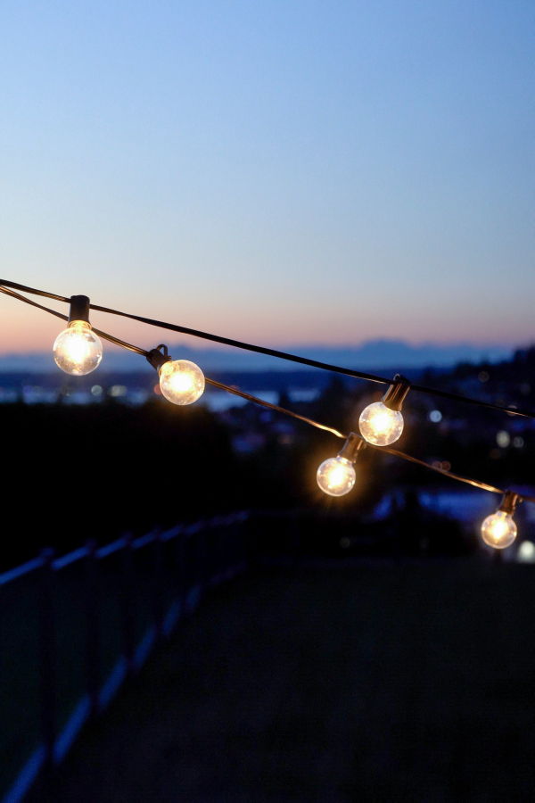 Allsop Home & Garden 25' LED G40 Bistro String Lights - Black