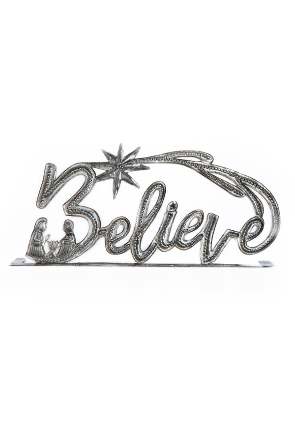 Vi Bella Believe Standing Metal Art