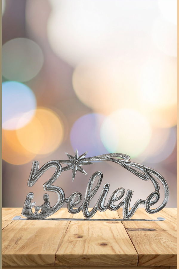 Vi Bella Believe Standing Metal Art