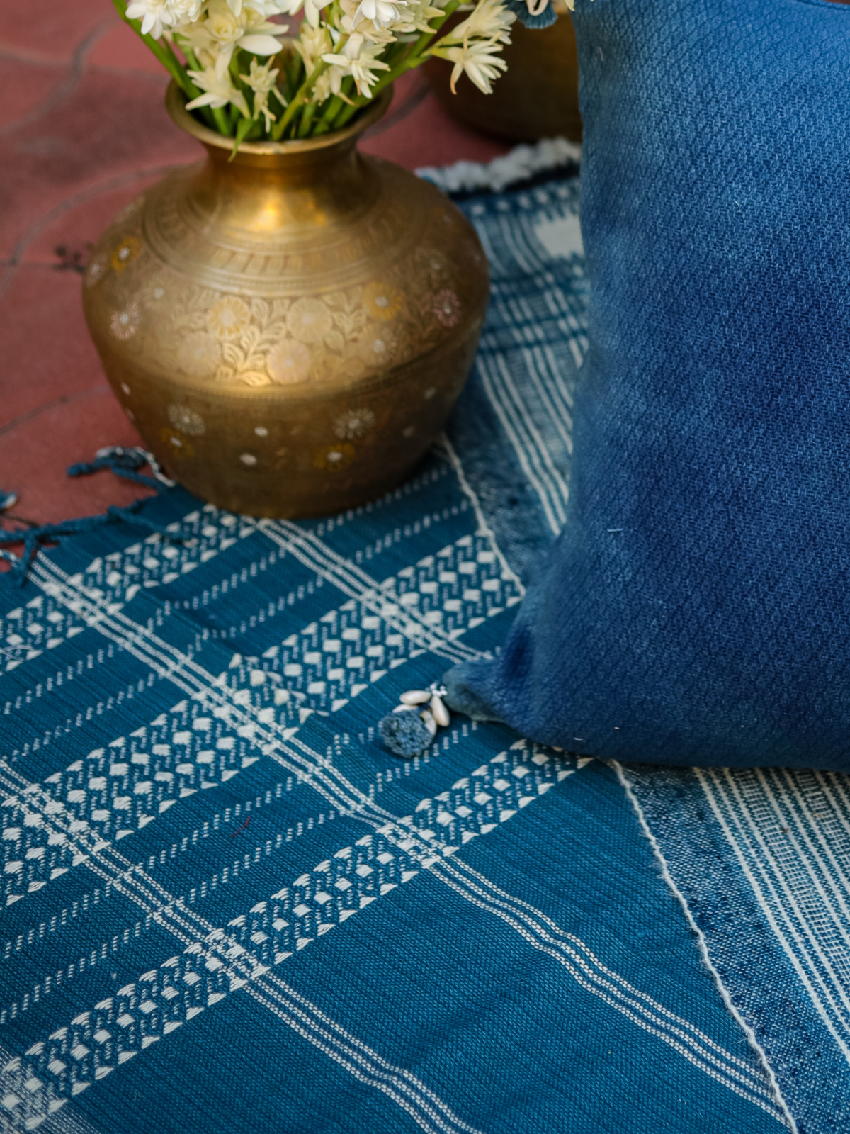Alamwar BK Handwoven Bedspread - Indigo - Image 2 of 7
