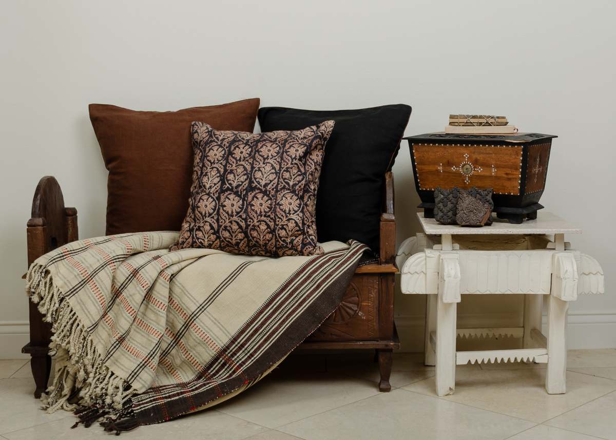 Alamwar BK Handwoven Bedspread - Shell/Espresso - Image 1 of 5