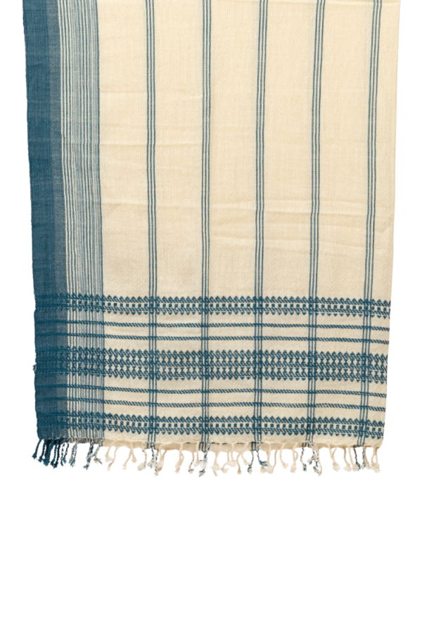Alamwar BK Shell/Indigo Handwoven Bedspread