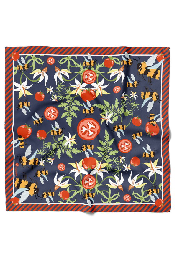 Centinelle Bumblebees Cotton Silk Bandana Scarf