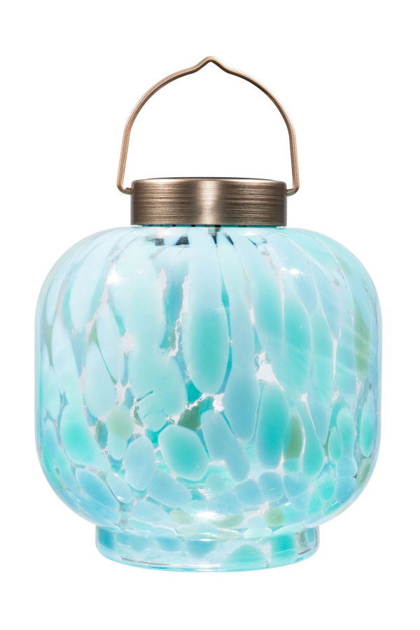 Allsop Home & Garden Cabin Solar Lantern 8" Handblown Glass Lantern