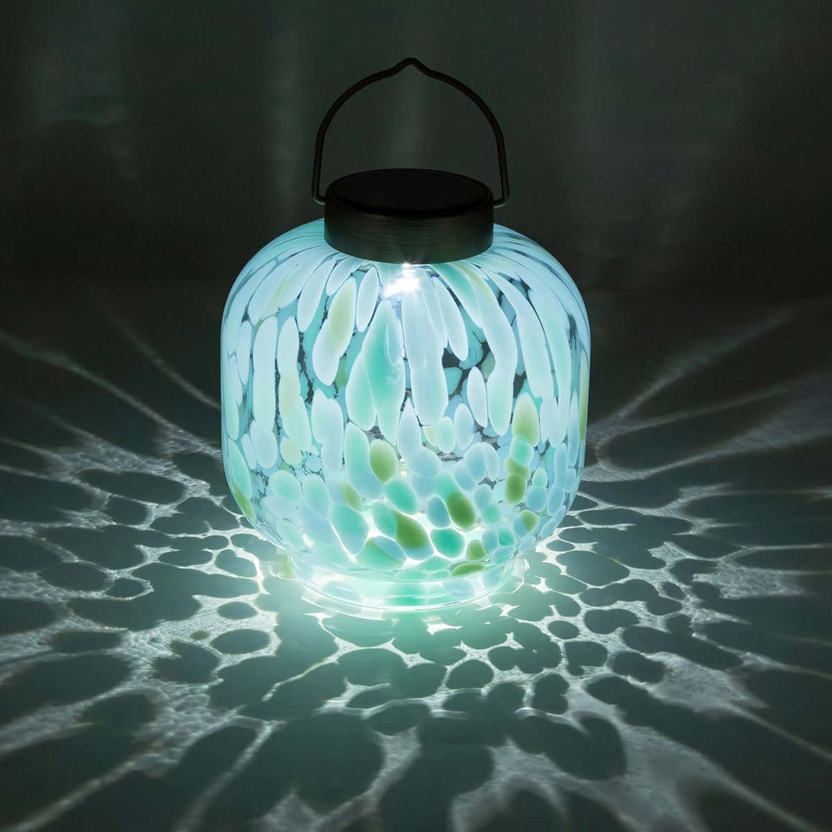 Allsop Home & Garden Cabin Solar Lantern 8" Handblown Glass Lantern - Image 2 of 15