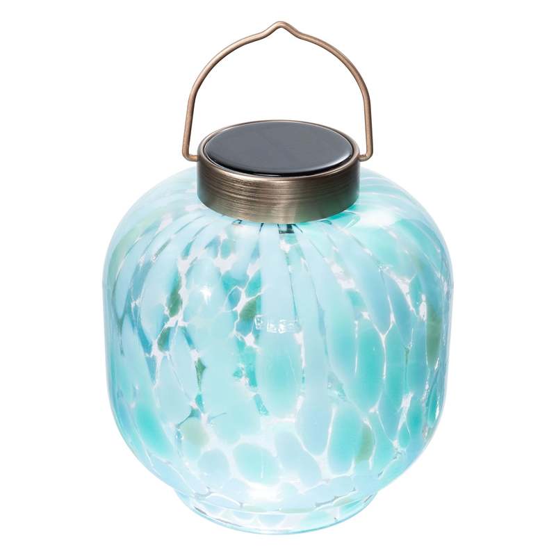 Allsop Home & Garden Cabin Solar Lantern 8" Handblown Glass Lantern