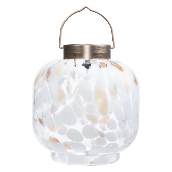 Allsop Home & Garden Cabin Solar Lantern 8" Handblown Glass Lantern