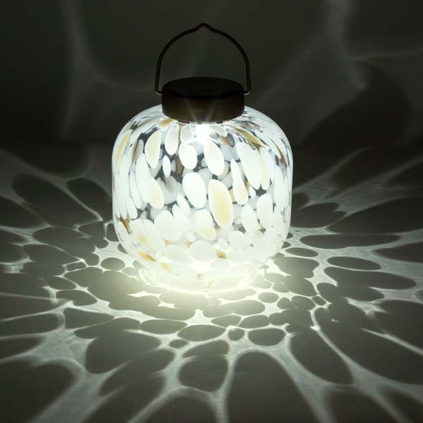 Allsop Home & Garden Cabin Solar Lantern 8" Handblown Glass Lantern