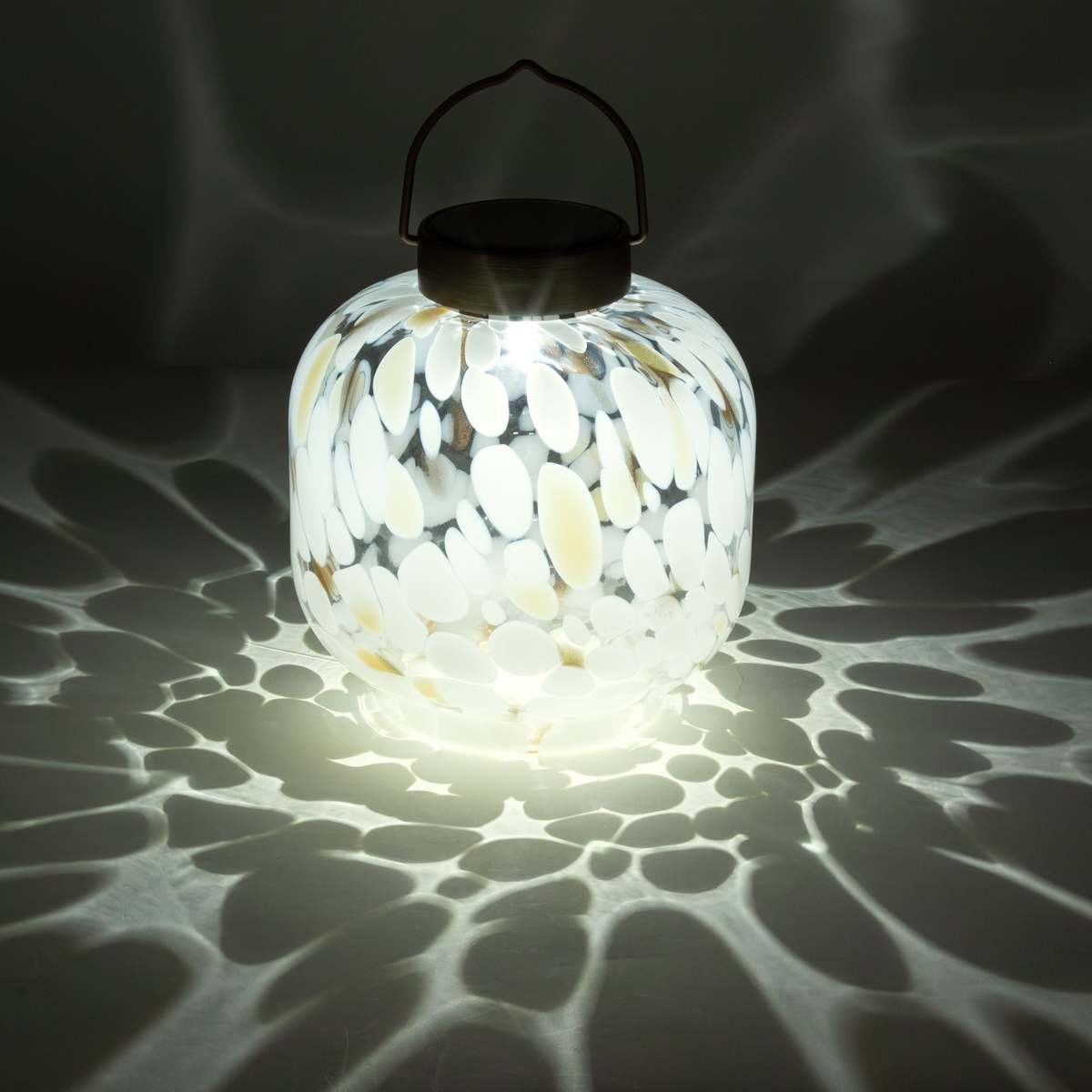 Allsop Home & Garden Cabin Solar Lantern 8" Handblown Glass Lantern - Image 7 of 15