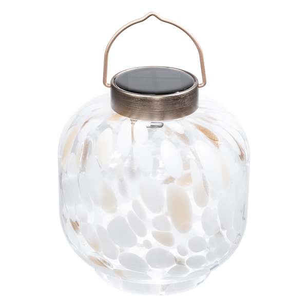 Allsop Home & Garden Cabin Solar Lantern 8" Handblown Glass Lantern
