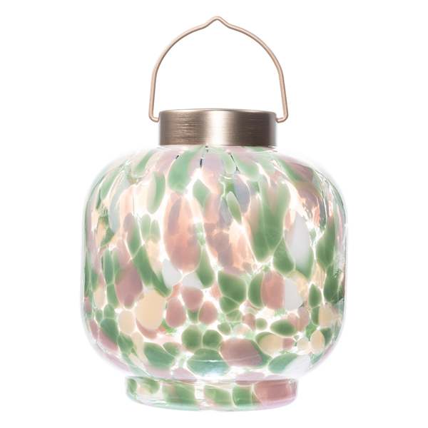 Allsop Home & Garden Cabin Solar Lantern 8" Handblown Glass Lantern
