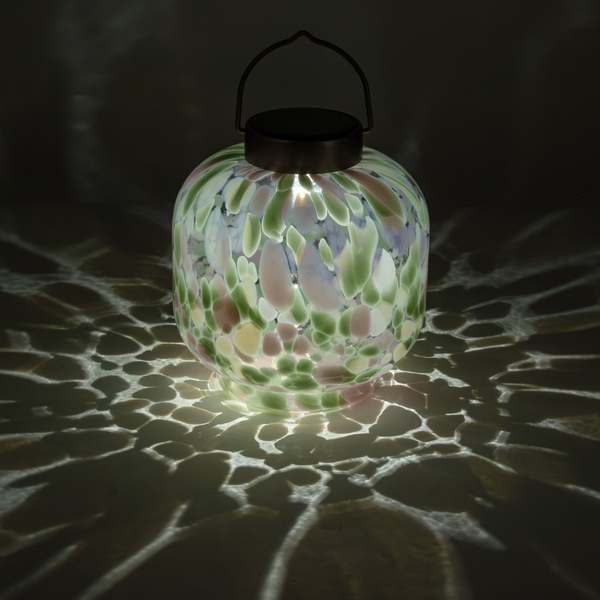 Allsop Home & Garden Cabin Solar Lantern 8" Handblown Glass Lantern