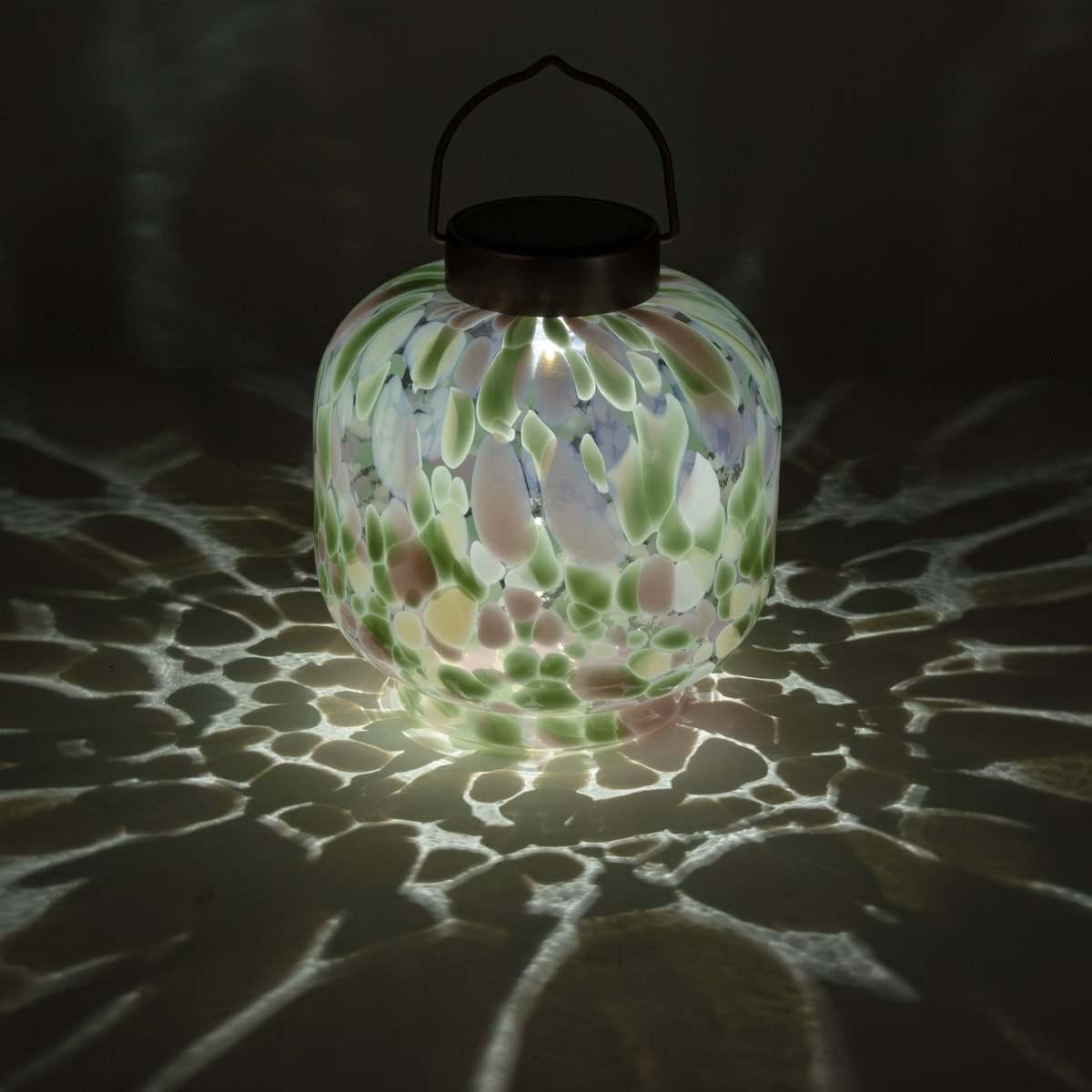 Allsop Home & Garden Cabin Solar Lantern 8" Handblown Glass Lantern - Image 12 of 15