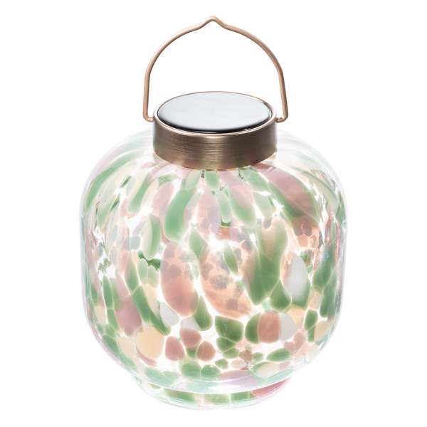 Allsop Home & Garden Cabin Solar Lantern 8" Handblown Glass Lantern
