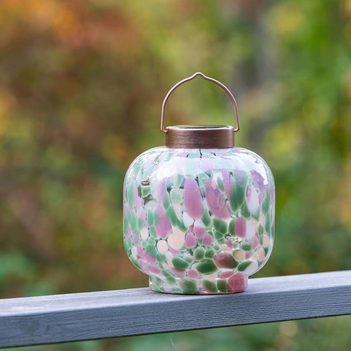 Allsop Home & Garden Cabin Solar Lantern 8" Handblown Glass Lantern - Image 14 of 15