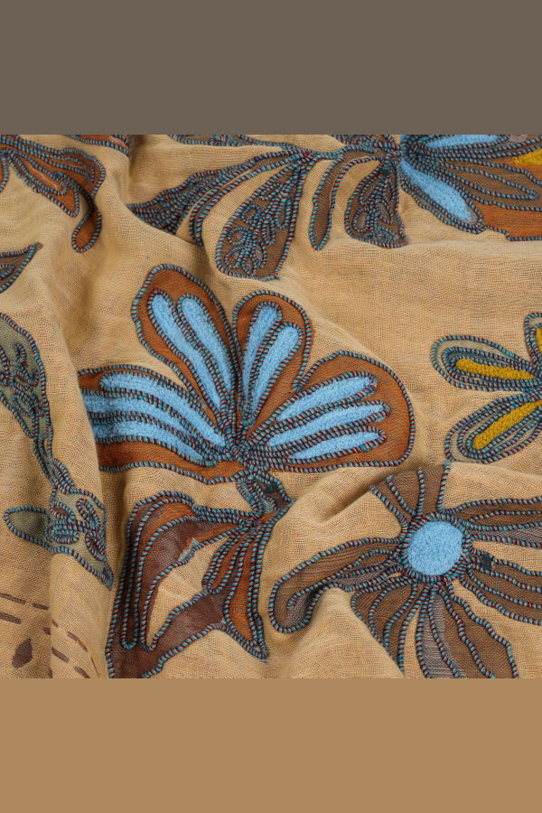 Vismaya Canyon Petal Embroidered Scarf