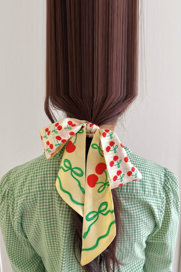 Centinelle Cherry Twilly Ribbon Scarf