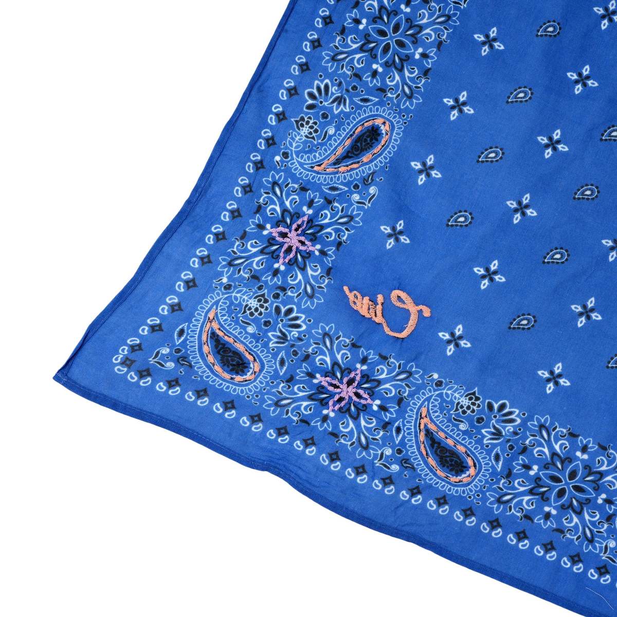 Vismaya Ciao Paisley Cotton Bandana - Ink Blue - Image 3 of 6