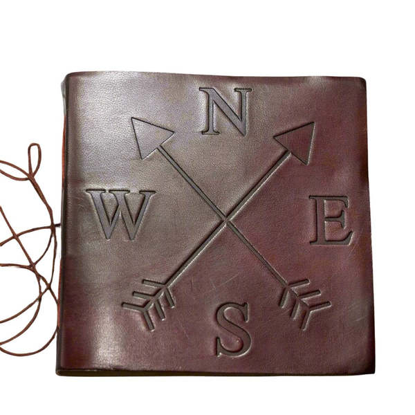 Soothi Compass 7x7 Artist Handmade Leather Journal