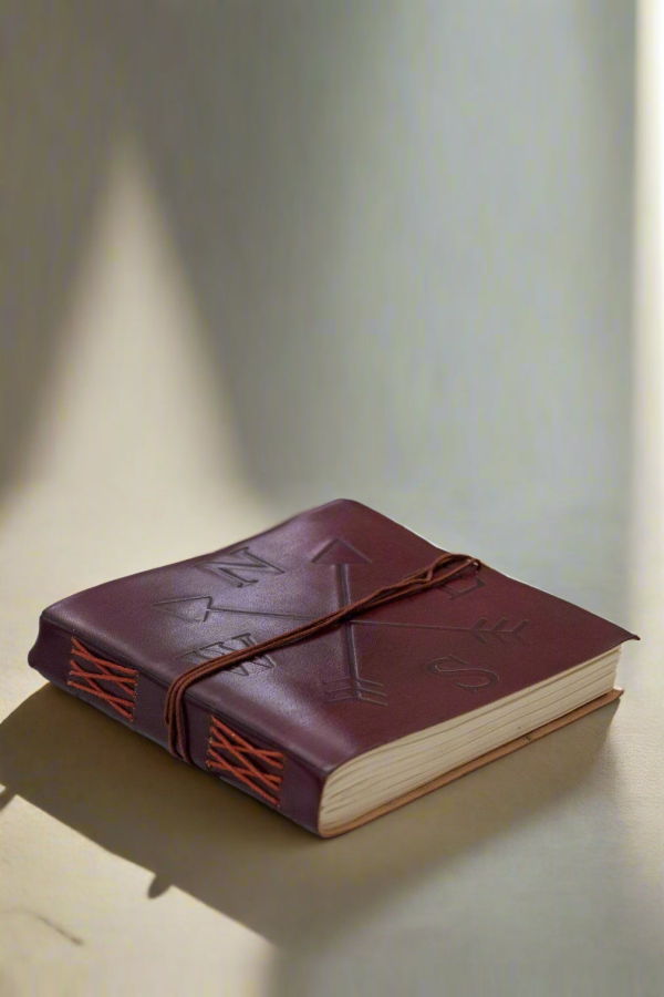 Soothi Compass 7x7 Artist Handmade Leather Journal