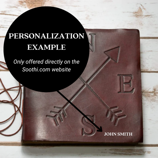 Soothi Compass 7x7 Artist Handmade Leather Journal